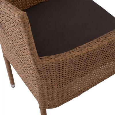 Armchair metallic with pillow & wicker brown HM5684.02 58x59x84cm
