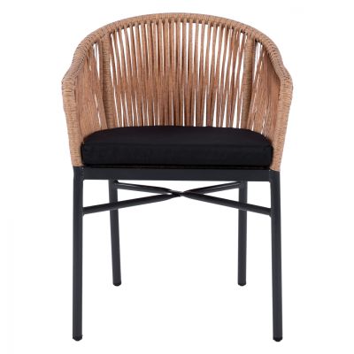 Алуминиев Фотьойл HM5698.01 Антрацит с бежова ракита 57x58x77см