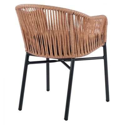 Алуминиев Фотьойл HM5698.01 Антрацит с бежова ракита 57x58x77см