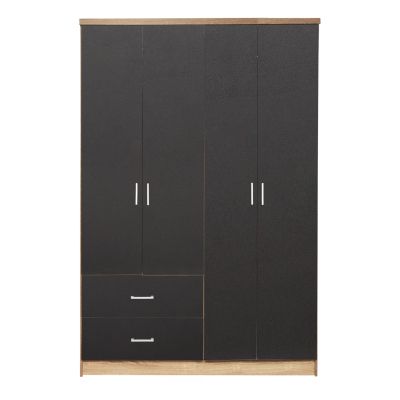 Wardrobe 4 Doors with 2 drawers HM339.04 Sonama-Grey 120x42x181cm