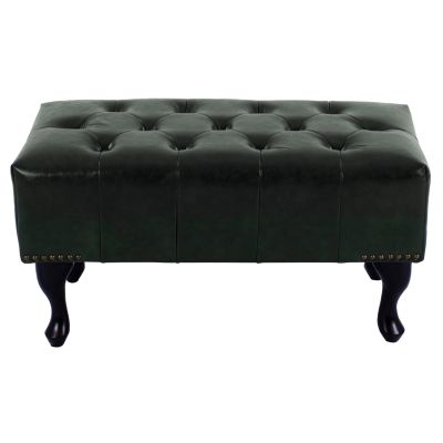 PIANO STOOL T.CHESTERFIELD EMMA HM226.08 PU CYPRESS GREEN-BLACK LEGS 80x45x39Hcm