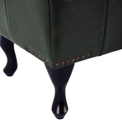 PIANO STOOL T.CHESTERFIELD EMMA HM226.08 PU CYPRESS GREEN-BLACK LEGS 80x45x39Hcm