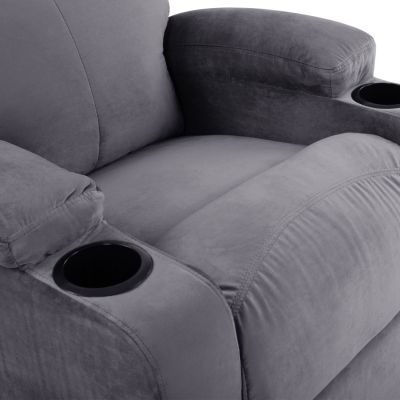 HM0122.10 Фотьойл RELAX, механизъм за облягане, сиво кадифе 80x92-168x102