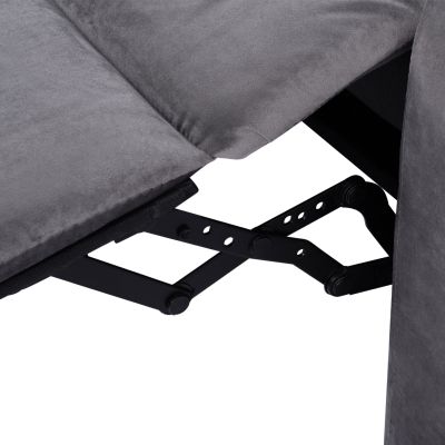 HM0122.10 Фотьойл RELAX, механизъм за облягане, сиво кадифе 80x92-168x102