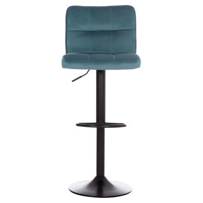Bar Stool Diana HM202.18 Velvet Turquoise & Black Matte frame 44x52x109Η