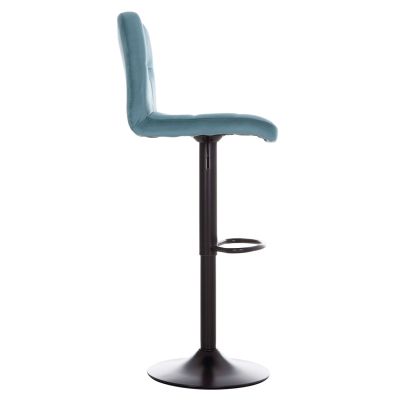 Bar Stool Diana HM202.18 Velvet Turquoise & Black Matte frame 44x52x109Η