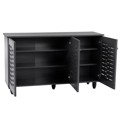 Shoe Cabinet Wooden 3 Doors HM2211.10 Grey 114x34x68