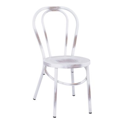 Aluminum chair Vienna type white patina HM5557.02 42x52x88.5 cm.