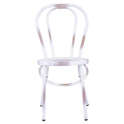 Aluminum chair Vienna type white patina HM5557.02 42x52x88.5 cm.