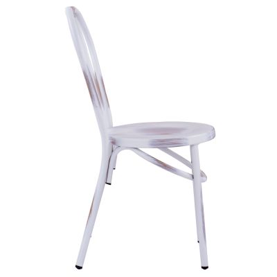 Aluminum chair Vienna type white patina HM5557.02 42x52x88.5 cm.