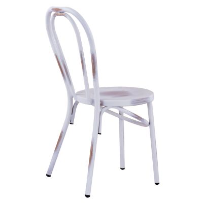 Aluminum chair Vienna type white patina HM5557.02 42x52x88.5 cm.