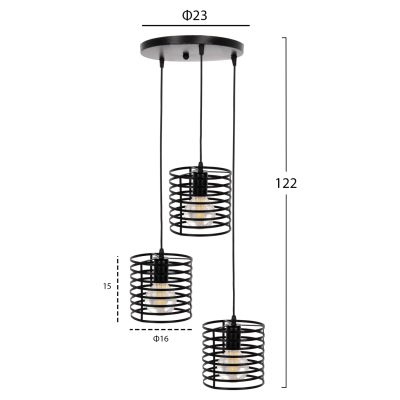 ПАНЕЛ HM4091 3 ЧЕРНИ МЕТАЛНИ ЦИЛИНДЪРА Φ23x122Hcm.