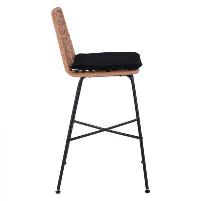 Metallic Stool HM5706 with wicker Beige 47x59x111cm