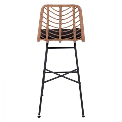 Metallic Stool HM5706 with wicker Beige 47x59x111cm