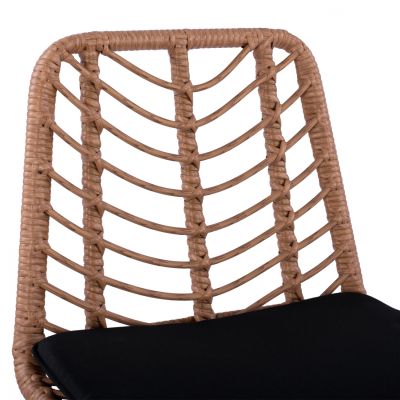 Metallic Stool HM5706 with wicker Beige 47x59x111cm