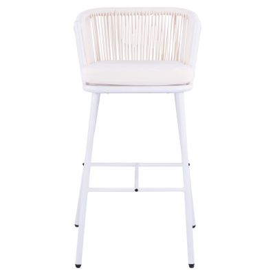 Stool with metallic frame and rope white HM5714.03 46x54x101 cm