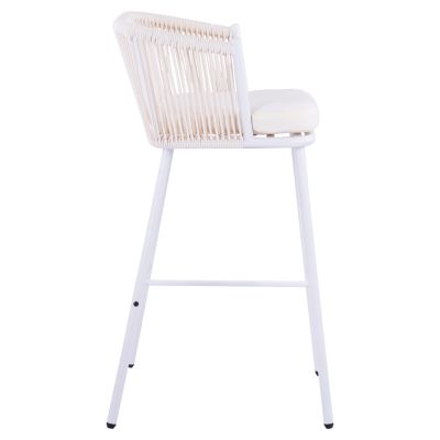 Stool with metallic frame and rope white HM5714.03 46x54x101 cm
