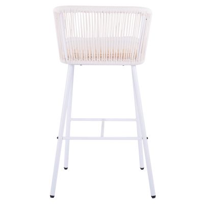 Stool with metallic frame and rope white HM5714.03 46x54x101 cm