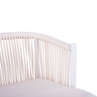 Stool with metallic frame and rope white HM5714.03 46x54x101 cm