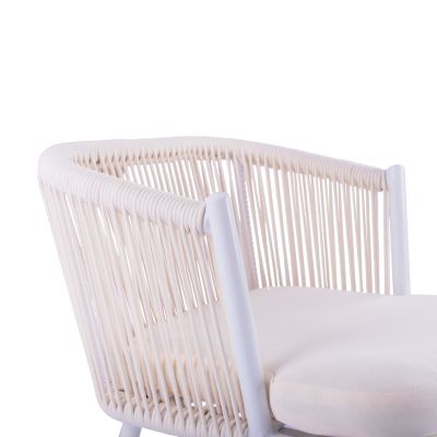 Stool with metallic frame and rope white HM5714.03 46x54x101 cm
