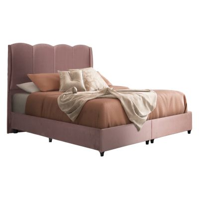 BED CENTRAL HM674.12 DUSTY PINK VELVET-FOR MATTRESS 160X200cm.