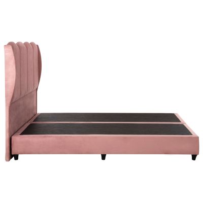 BED CENTRAL HM674.12 DUSTY PINK VELVET-FOR MATTRESS 160X200cm.