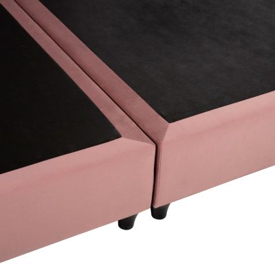 BED CENTRAL HM674.12 DUSTY PINK VELVET-FOR MATTRESS 160X200cm.