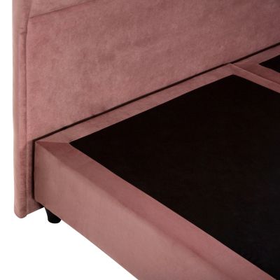 BED CENTRAL HM674.12 DUSTY PINK VELVET-FOR MATTRESS 160X200cm.