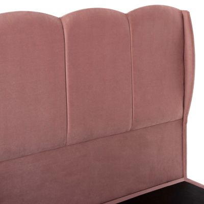 BED CENTRAL HM674.12 DUSTY PINK VELVET-FOR MATTRESS 160X200cm.