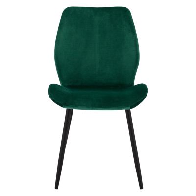 Трапезен стол Klay в кипарис зелено и черна метална рамка HM8730.03 49x62,5x87 см