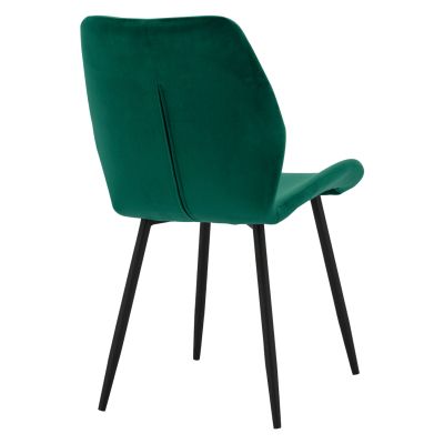 Трапезен стол Klay в кипарис зелено и черна метална рамка HM8730.03 49x62,5x87 см