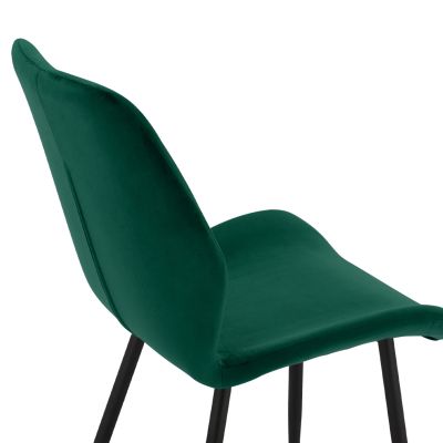 Трапезен стол Klay в кипарис зелено и черна метална рамка HM8730.03 49x62,5x87 см