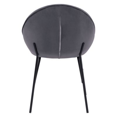 Chair Kelsey Velvet Grey with black legs HM8684.11 59x63x84 cm.