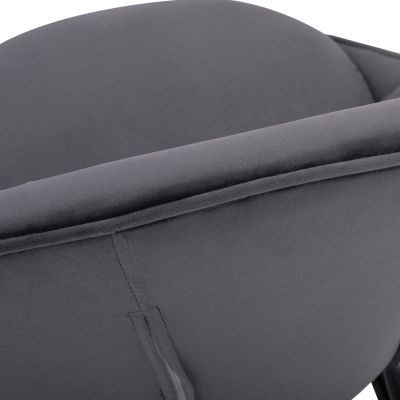 Chair Kelsey Velvet Grey with black legs HM8684.11 59x63x84 cm.