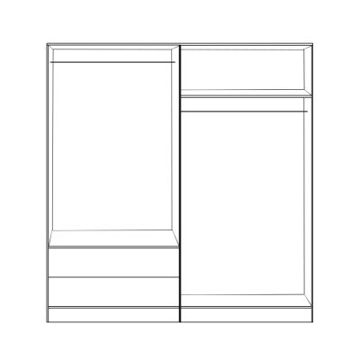 Комплект 2 части Гардероб 4 крила Зебрано 160x42x181 HM11351.01