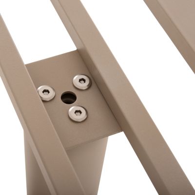 BAR TABLE BASE MED.HEIGHT 2-COLUMN HM478.25 METAL IN CAPPUCCINO MATTE 80x40x90Hcm.