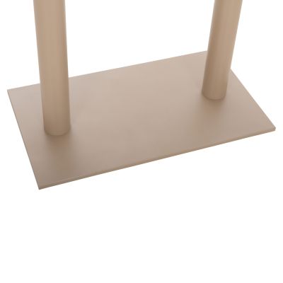 BAR TABLE BASE MED.HEIGHT 2-COLUMN HM478.25 METAL IN CAPPUCCINO MATTE 80x40x90Hcm.