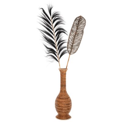 ДЕКОРАТИВНО ЛИСТО HM7823.02 ОТ БАМБУК И МОРСКА ТРЕВА ЧЕРНА НАТУРАЛНА 30x200x3Hcm.