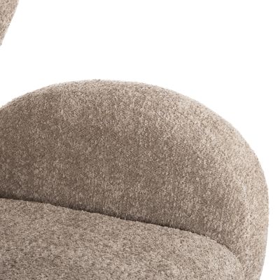 КРЕСЛО KRYLY HM9593.07 БЕЖОВ ДАМА ОТ БУКЛЕ-ЧЕРНИ ДЪРВЕНИ КРАКА 83x87x89Hcm.