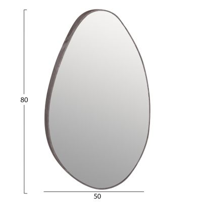 WALL MIRROR DROP HM4488.02 MDF FRAME IN GREY MARBLE COLORING 50x80Hcm.