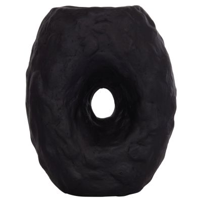 DECORATIVE TABLE VASE NAMENTIS HM4673.01S TERRACOTA IN BLACK COLOR--22x13x28Hcm.