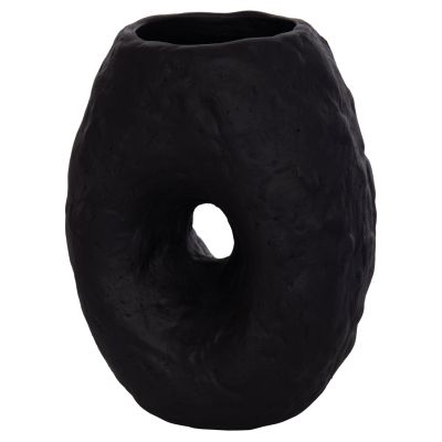 DECORATIVE TABLE VASE NAMENTIS HM4673.01S TERRACOTA IN BLACK COLOR--22x13x28Hcm.