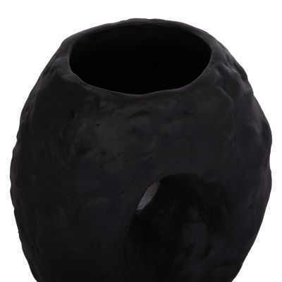 DECORATIVE TABLE VASE NAMENTIS HM4673.01S TERRACOTA IN BLACK COLOR--22x13x28Hcm.