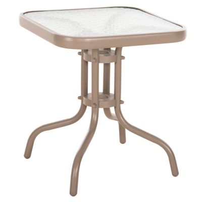 COFFEE TABLE FIGO HM6067.04 METAL IN CHAMPAGNE COLOR-TEMPERED GLASS TOP 45x45x51Hcm.