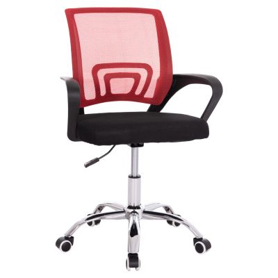 OFFICE CHAIR BRISTONE HM1058.37 CHROMED LEG-RED & BLACK MESH 59x53x80-90Hcm.