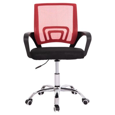 OFFICE CHAIR BRISTONE HM1058.37 CHROMED LEG-RED & BLACK MESH 59x53x80-90Hcm.