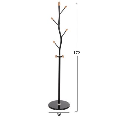 FLOOR STANDING HANGER HM9572.01 METALLIC 8 HANGING POSITIONS-BLACK Φ36x172Hcm.