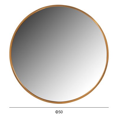 WALL MIRROR ROUND HM9582.30 ALUMINUM FRAME IN GOLD Φ50x3 cm.