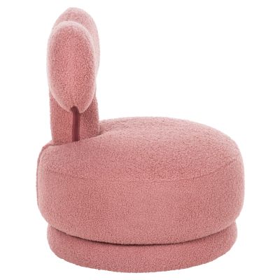 ТАБУРЕТКА С ВЪРТЯЩА СЕ ОБЛЕГАЛКА KRIVIO HM9775.02 ПРАШЕН РОЗОВ ПЛАТ ОТ БУКЛЕ 52x53x60Hcm.