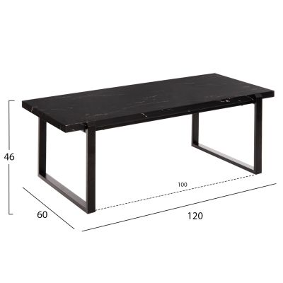ХОЛНА МАСА HM9585.01 MDF В ЧЕРЕН МРАМОР ПЛОТ-ЧЕРНА МЕТАЛНА ОСНОВА 120x60X46Hcm.